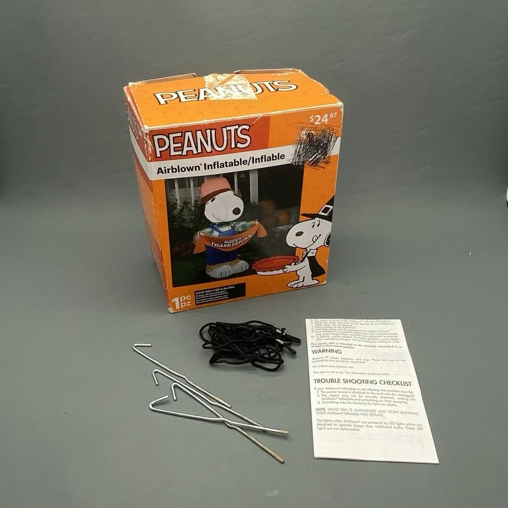 Gemmy Inflatables‎ Holiday G08 70445 Air Blown Snoopy As Scarecrow Peanuts NIB